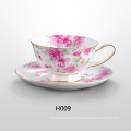 Flower design custom porcelain tea cups and saucers